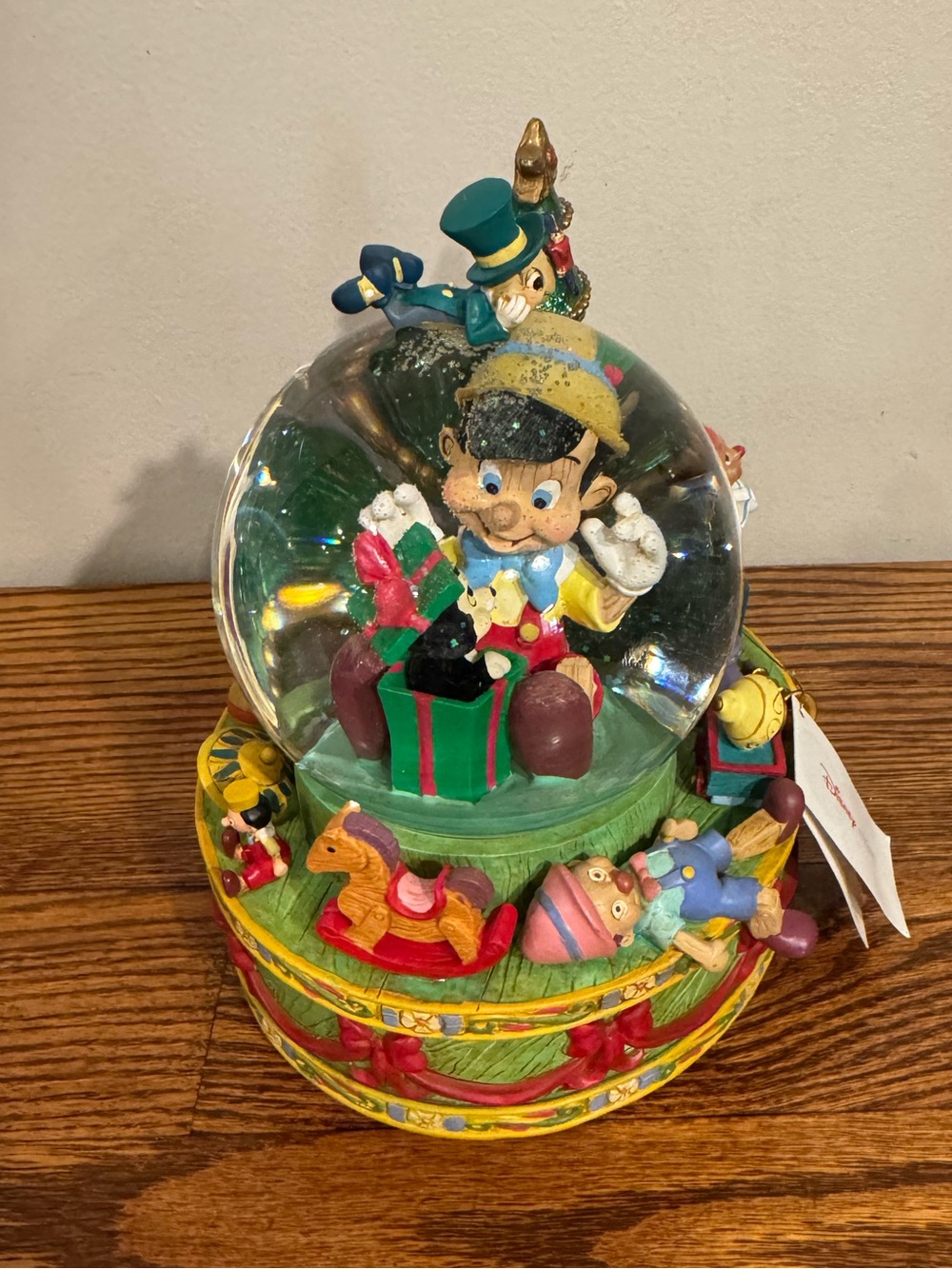 Disney Pinocchio Christmas Musical Snow Globe Vintage - NEW